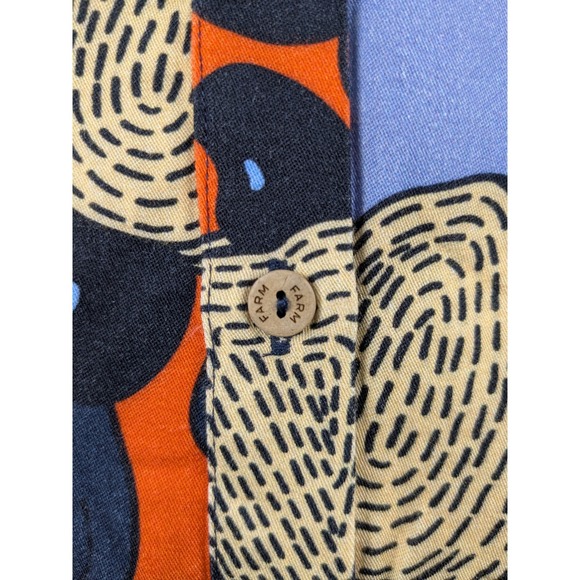 NWT Farm Rio‎ Anthropologie Blouse Button Down Tie Front Long Sleeve Top S - Picture 7 of 16